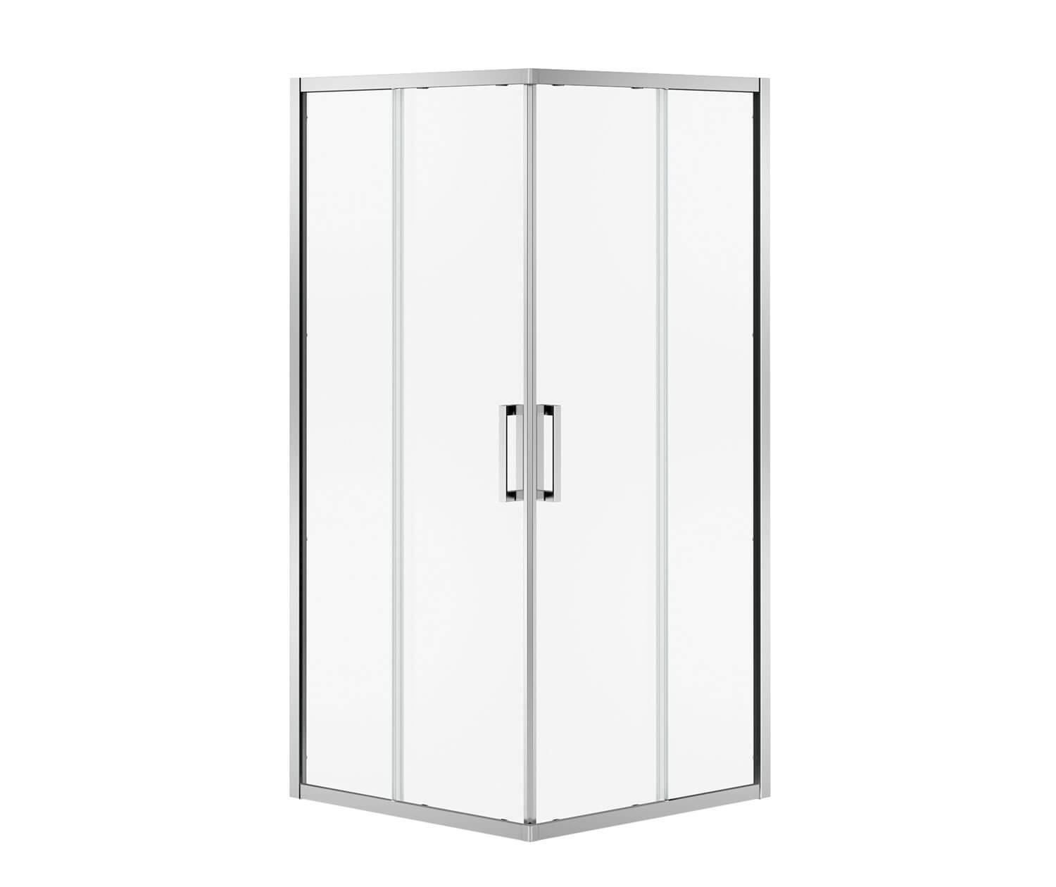 Radia Square 36 x 36 x 71 ½ in. 6 mm Sliding Shower Door for Corner Installation with Clear glass in Chrome - Plumbing Market
