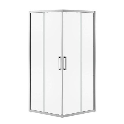 Radia Square 36 x 36 x 71 ½ in. 6 mm Sliding Shower Door for Corner Installation with Clear glass in Chrome - Plumbing Market