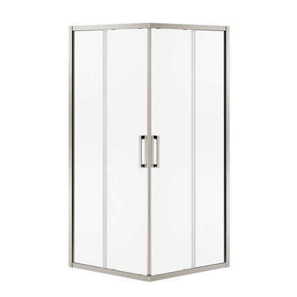 Radia Square 36 x 36 x 71 ½ in. 6 mm Sliding Shower Door for Corner Installation with Clear glass in Brushed Nickel - Plumbing Market