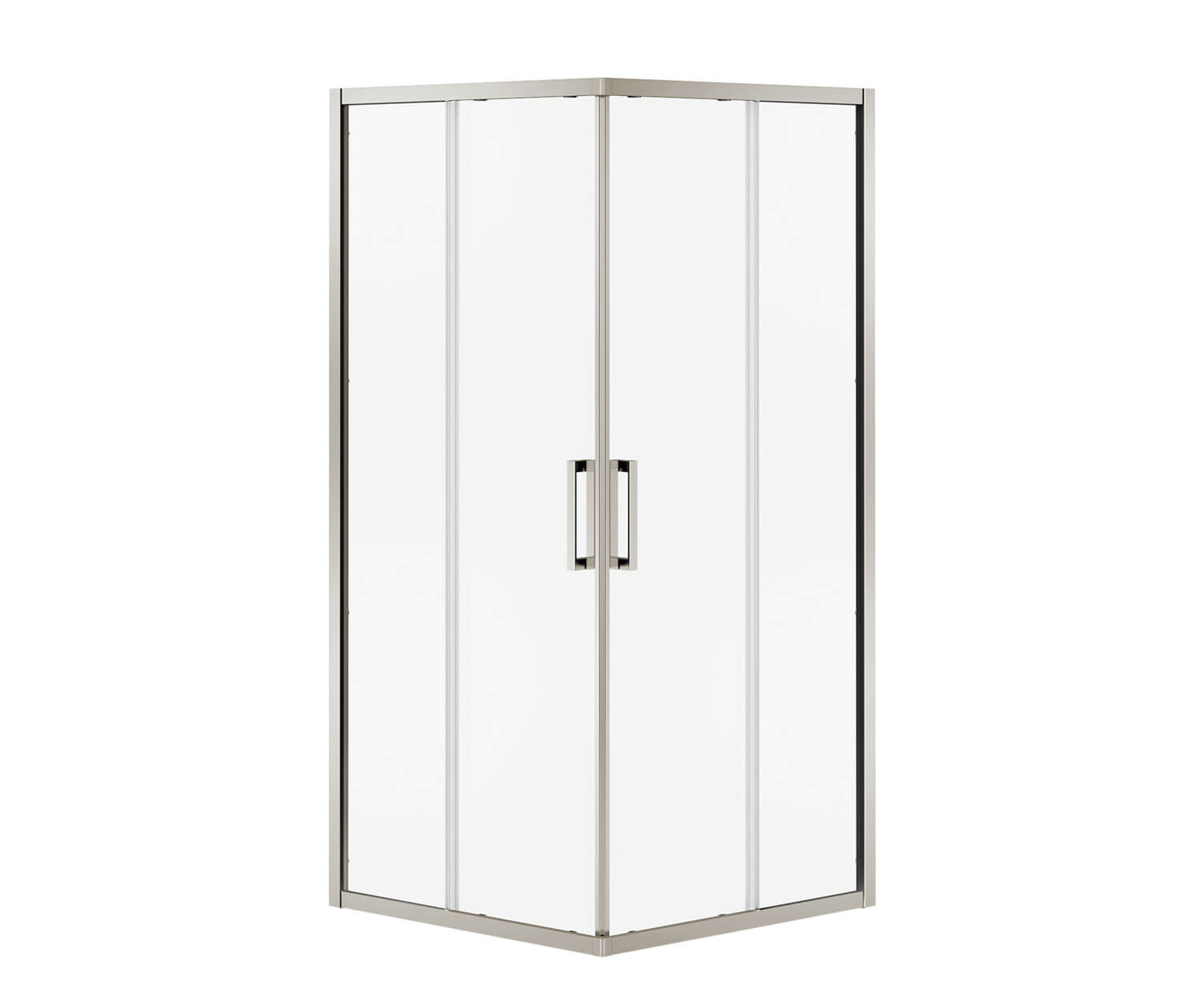Radia Square 36 x 36 x 71 ½ in. 6 mm Sliding Shower Door for Corner Installation with Clear glass in Brushed Nickel - Plumbing Market