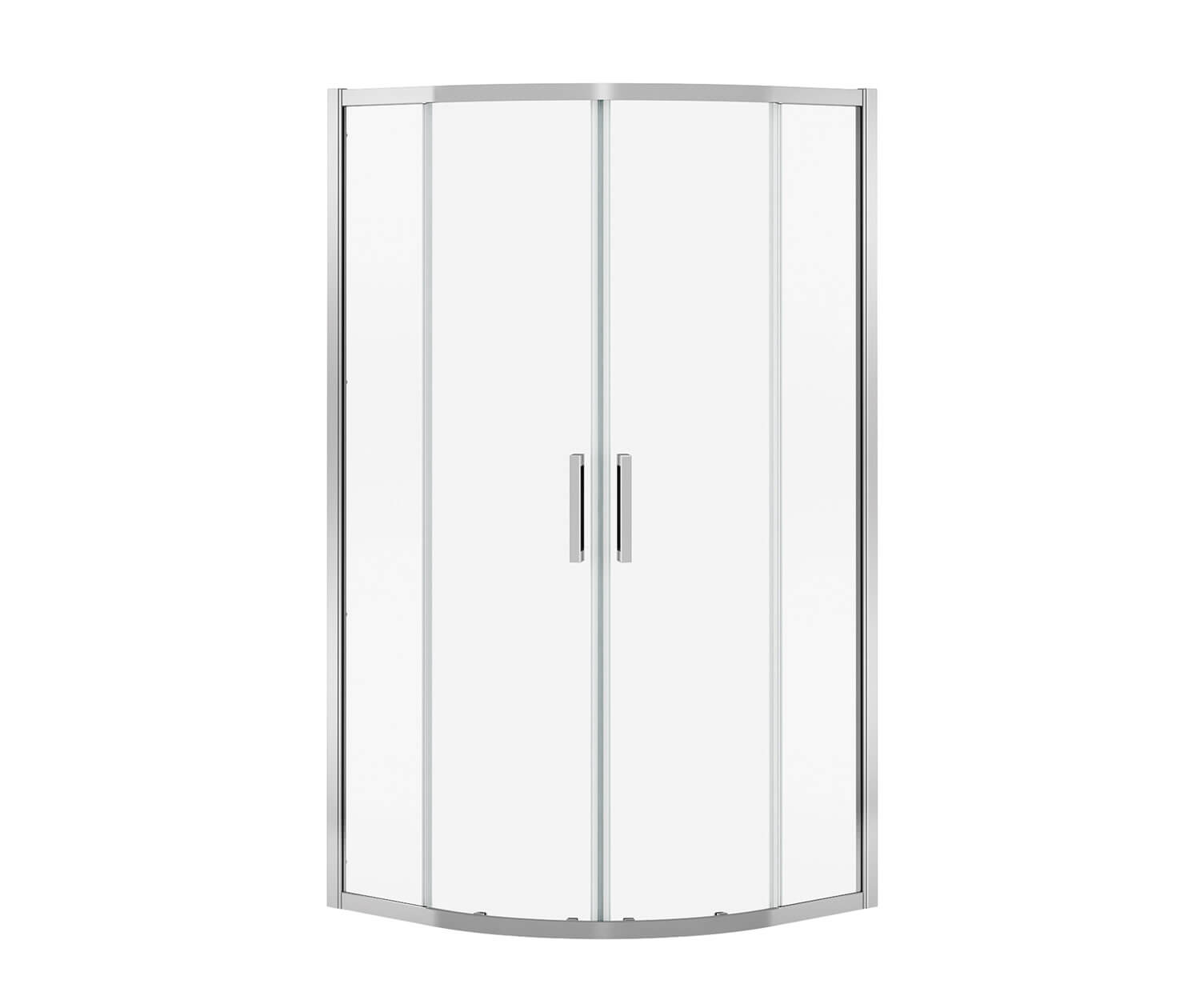 Radia Neo-round 38 x 38 x 71 ½ in. 6 mm Sliding Shower Door for Corner Installation with Clear glass in Chrome - Plumbing Market