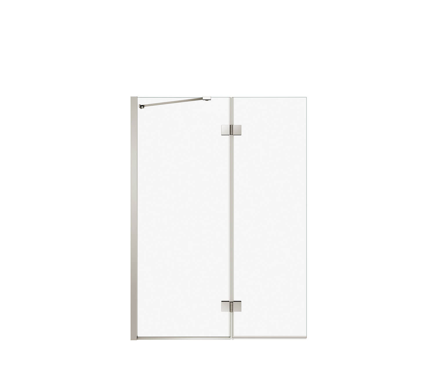 Edge Duo 42 x 58 in. 8 mm Pivot Tub Screen for Alcove Installation with Clear glass in Brushed Nickel - Plumbing Market