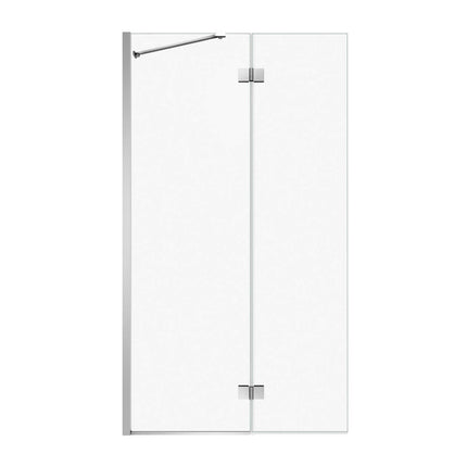 Edge Duo 42 x 75 in. 8 mm Pivot Shower Screen for Alcove Installation with Clear glass in Chrome - Plumbing Market