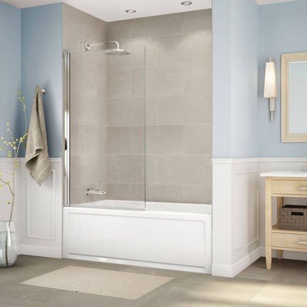 Axial Square 34 x 58 in. 8 mm Tub Screen for Alcove Installation with Clear glass in Chrome - Plumbing Market