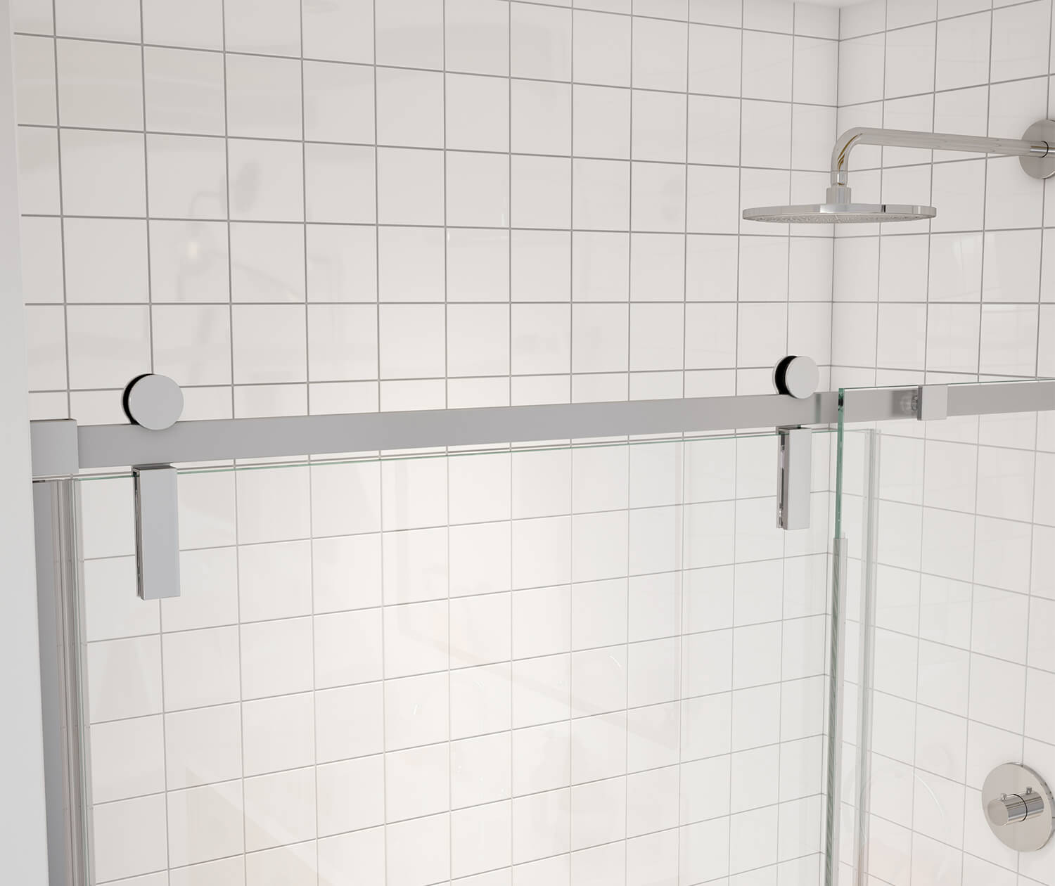 Maax Outback 43 ¼ - 46 ½ x 70 ½ in. 8mm Sliding Shower Door for Alcove Installation with Clear glass in Chrome 137680-900-084-000 - Plumbing Market