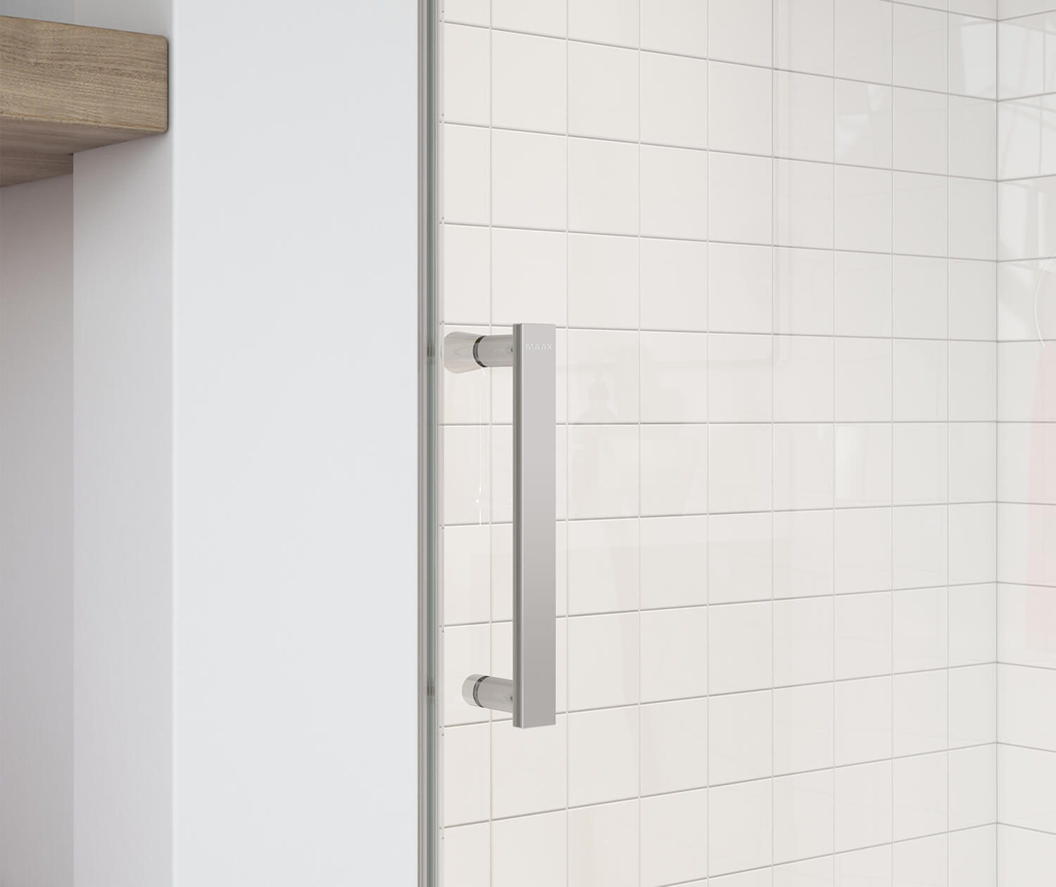 Maax Outback 43 ¼ - 46 ½ x 70 ½ in. 8mm Sliding Shower Door for Alcove Installation with Clear glass in Chrome 137680-900-084-000 - Plumbing Market