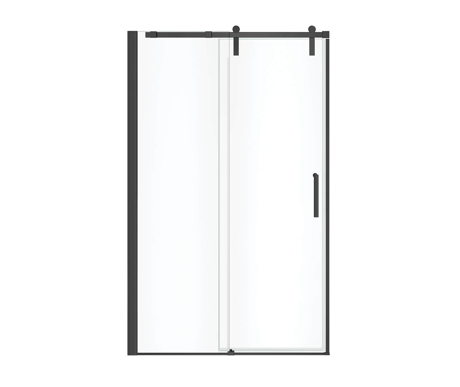 Maax Outback 43 ¼ - 46 ½ x 70 ½ in. 8mm Sliding Shower Door for Alcove Installation with Clear glass in Matte Black 137680-900-340-000 - Plumbing Market