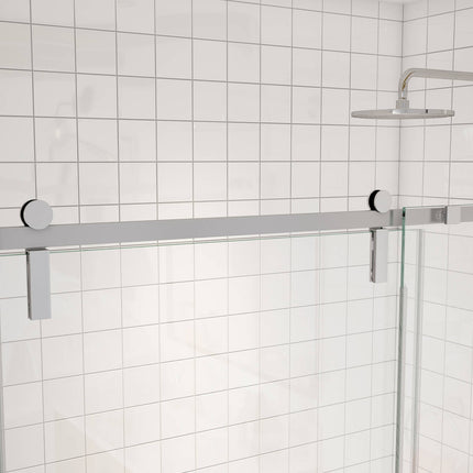 Maax Outback 55 ¼ - 58 ½ x 70 ½ in. 8mm Sliding Shower Door for Alcove Installation with Clear glass in Chrome 137681-900-084-000 - Plumbing Market