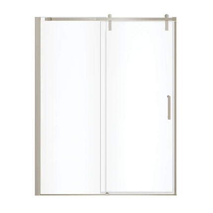 Maax Outback 55 ¼ - 58 ½ x 70 ½ in. 8mm Sliding Shower Door for Alcove Installation with Clear glass in Brushed Nickel 137681-900-305-000 - Plumbing Market