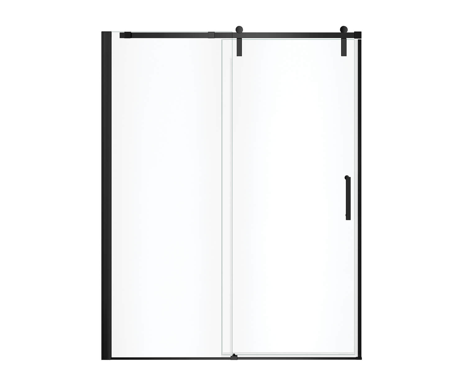 Maax Outback 55 ¼ - 58 ½ x 70 ½ in. 8mm Sliding Shower Door for Alcove Installation with Clear glass in Matte Black 137681-900-340-000 - Plumbing Market