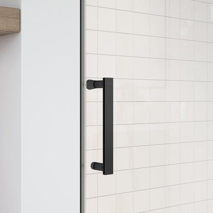 Maax Outback 55 ¼ - 58 ½ x 70 ½ in. 8mm Sliding Shower Door for Alcove Installation with Clear glass in Matte Black 137681-900-340-000 - Plumbing Market