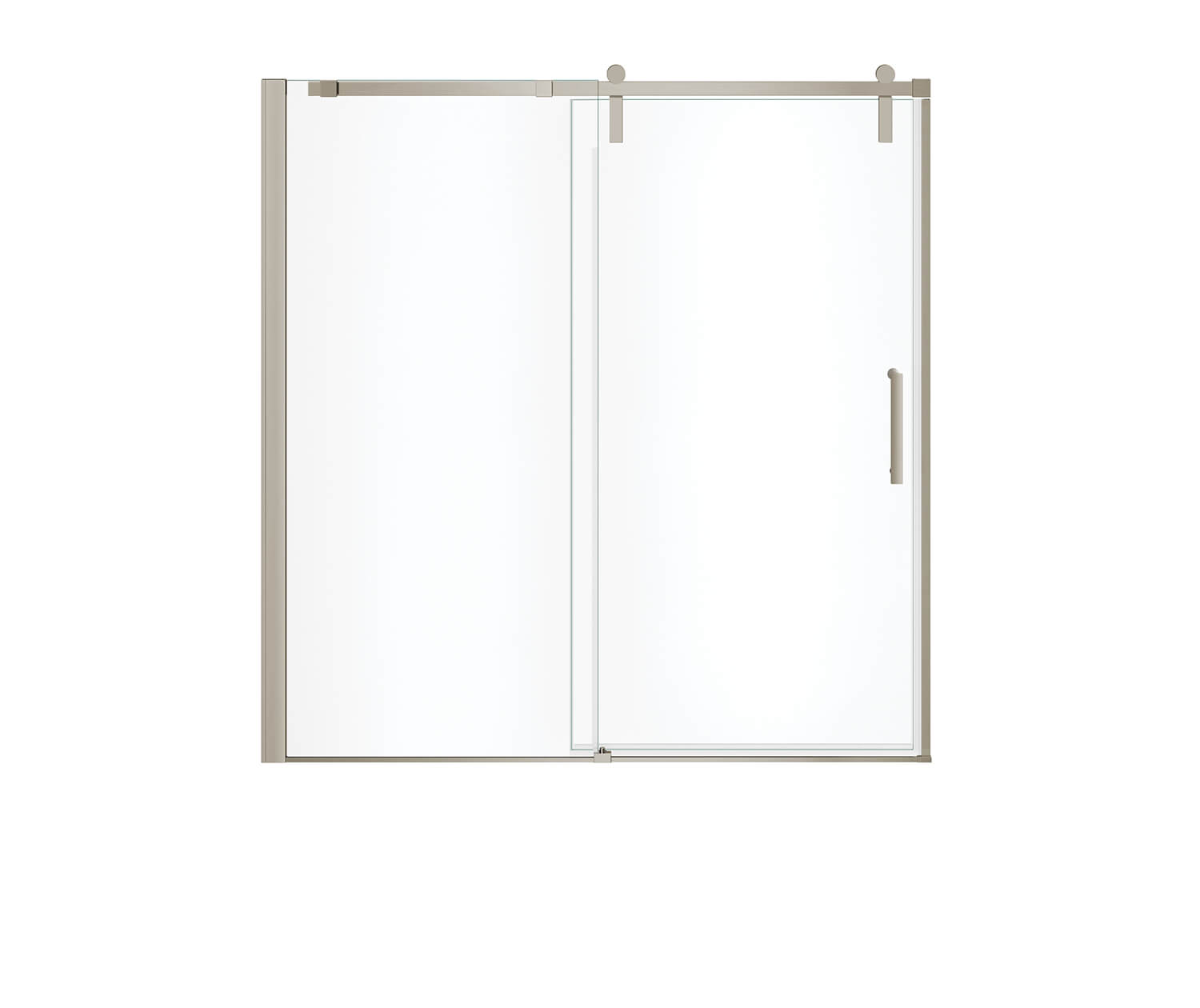 Maax Outback 55 ¼ - 58 1/2 x 57 in. 8mm Sliding Tub Door for Alcove Installation with Clear glass in Brushed Nickel 137682-900-305-000 - Plumbing Market