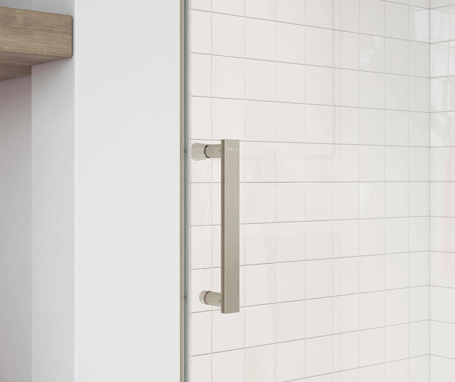 Maax Outback 55 ¼ - 58 1/2 x 57 in. 8mm Sliding Tub Door for Alcove Installation with Clear glass in Brushed Nickel 137682-900-305-000 - Plumbing Market