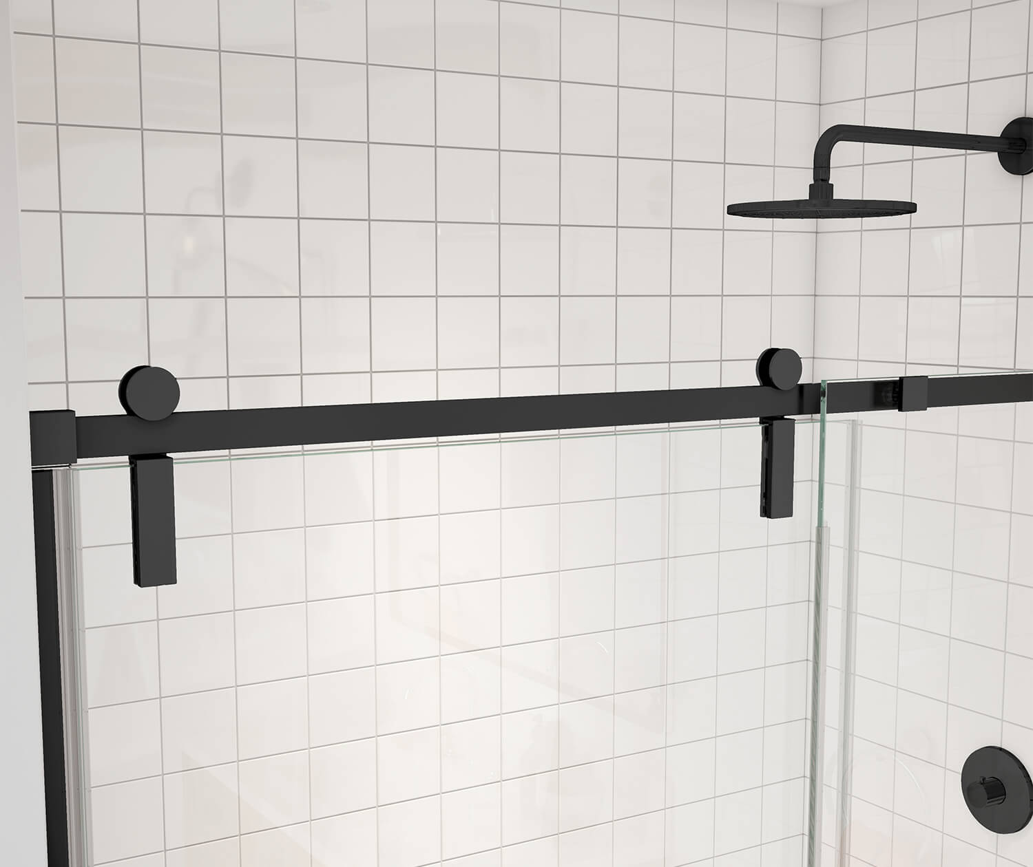Maax Outback 55 ¼ - 58 1/2 x 57 in. 8mm Sliding Tub Door for Alcove Installation with Clear glass in Matte Black 137682-900-340-000 - Plumbing Market