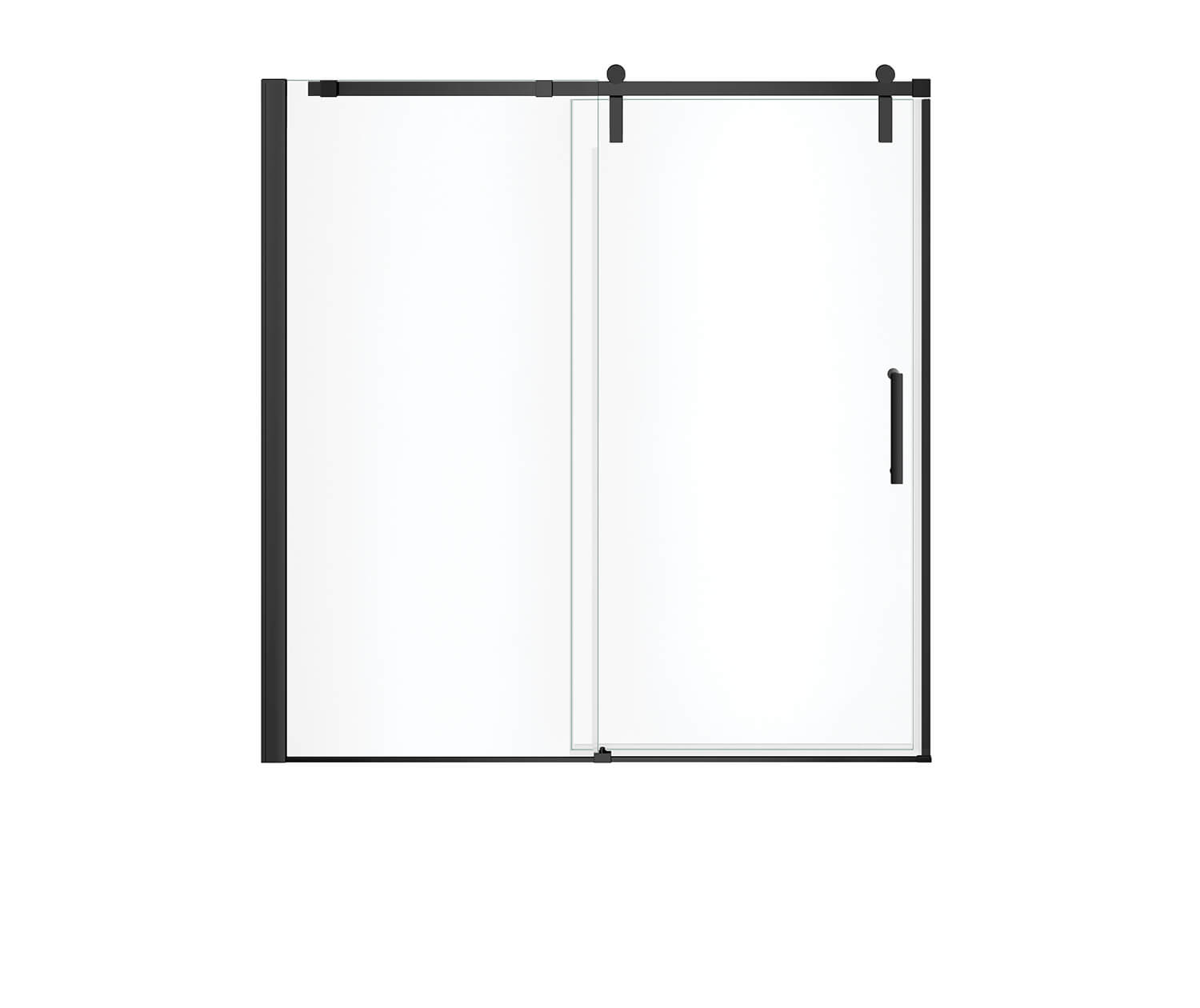 Maax Outback 55 ¼ - 58 1/2 x 57 in. 8mm Sliding Tub Door for Alcove Installation with Clear glass in Matte Black 137682-900-340-000 - Plumbing Market
