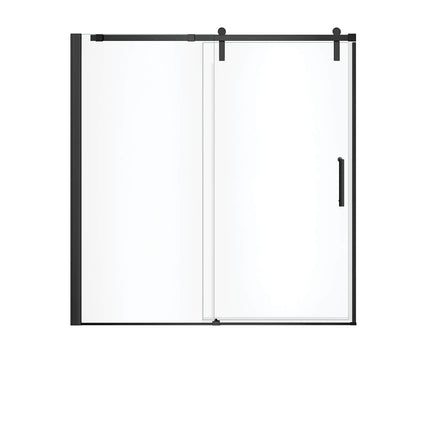 Maax Outback 55 ¼ - 58 1/2 x 57 in. 8mm Sliding Tub Door for Alcove Installation with Clear glass in Matte Black 137682-900-340-000 - Plumbing Market