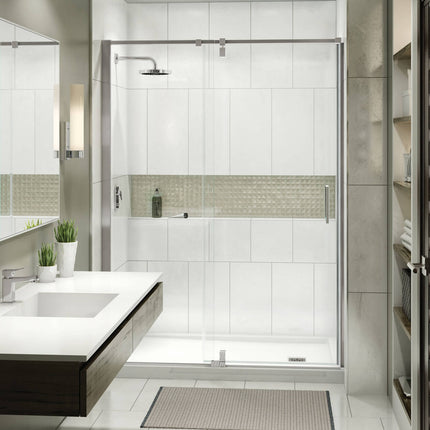 ModulR 60 x 78 in. 8 mm Pivot Shower Door for Alcove Installation with Clear glass in Brushed Nickel - Plumbing Market