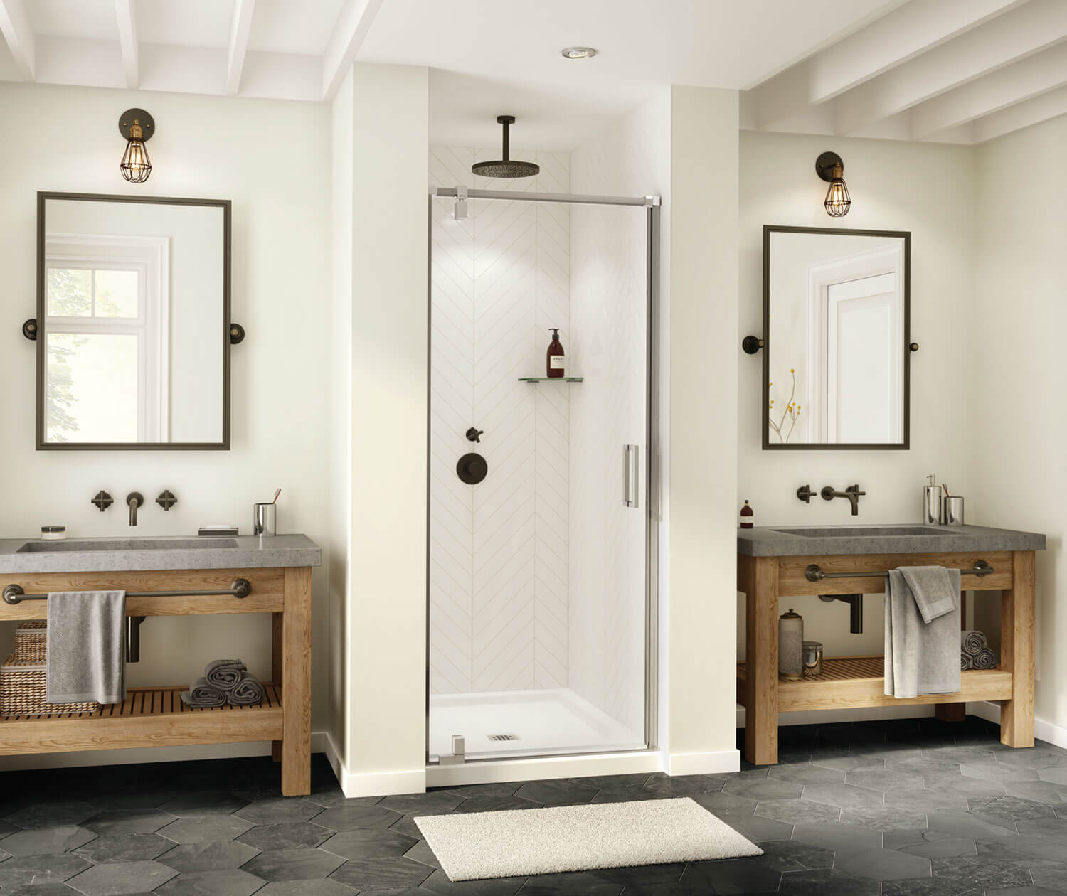 ModulR 36 x 78 in. 8 mm Pivot Shower Door for Alcove Installation with Clear glass in Chrome - Plumbing Market