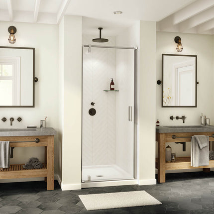 ModulR 36 x 78 in. 8 mm Pivot Shower Door for Alcove Installation with Clear glass in Chrome - Plumbing Market