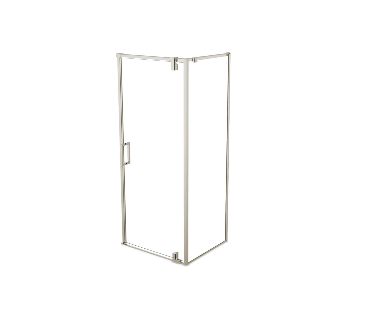 ModulR 36 x 36 x 78 in. 8mm Pivot Shower Door for Corner Installation with Clear glass in Brushed Nickel - Plumbing Market