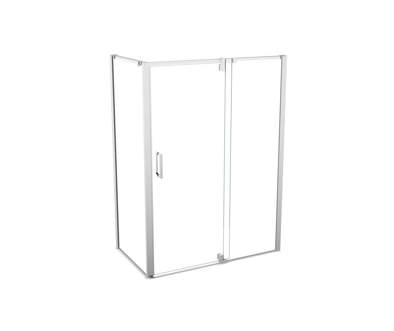 ModulR 48 x 34 x 78 in. 8mm Pivot Shower Door for Corner Installation with Clear glass in Chrome - Plumbing Market
