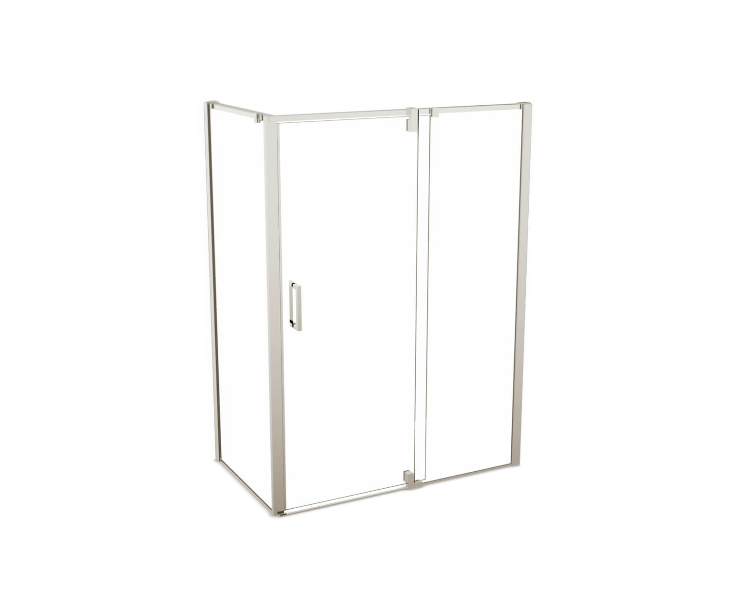 ModulR 48 x 34 x 78 in. 8mm Pivot Shower Door for Corner Installation with Clear glass in Brushed Nickel - Plumbing Market