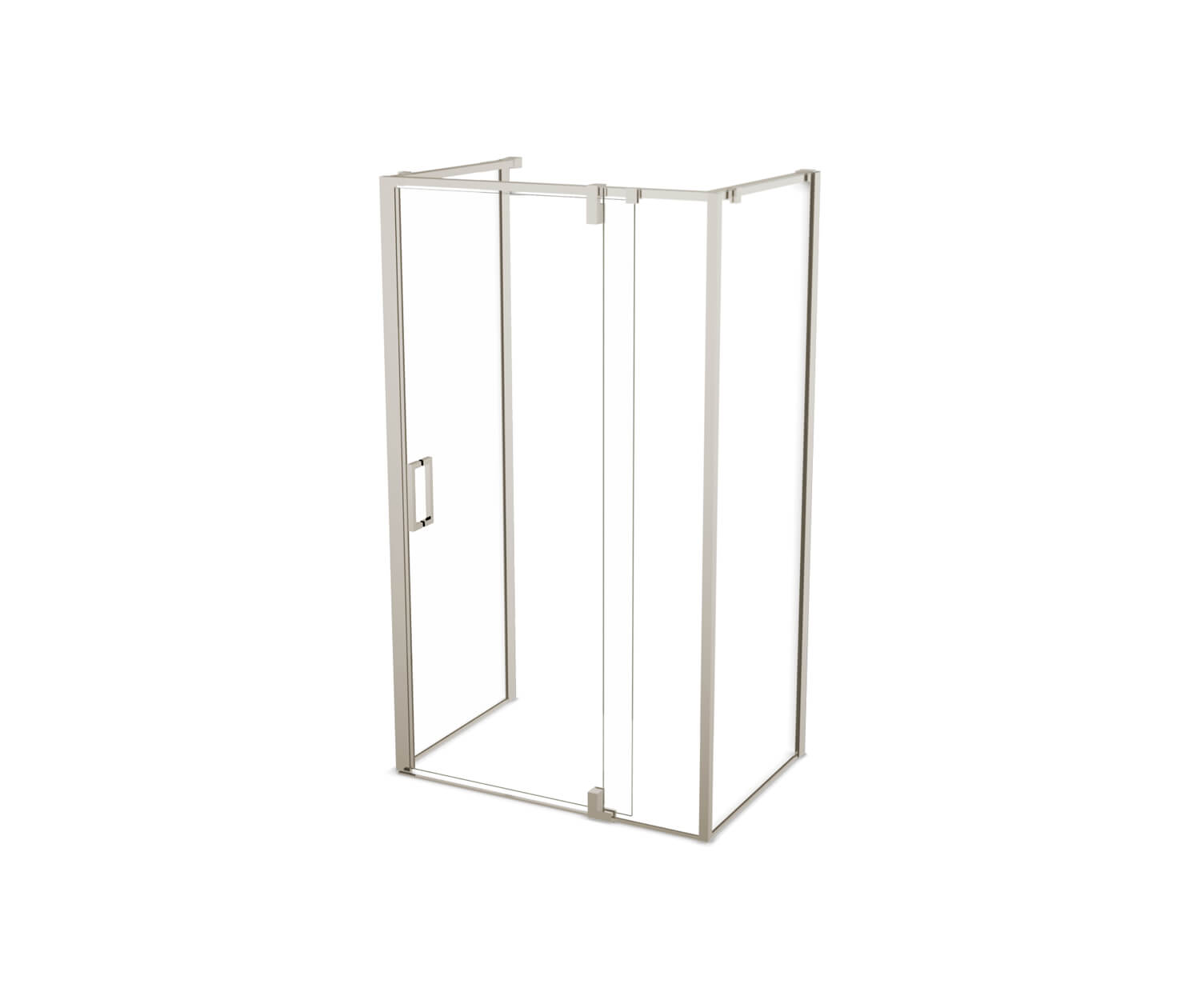 ModulR 48 x 36 x 78 in. 8mm Pivot Shower Door for Wall-mount Installation with Clear glass in Brushed Nickel - Plumbing Market