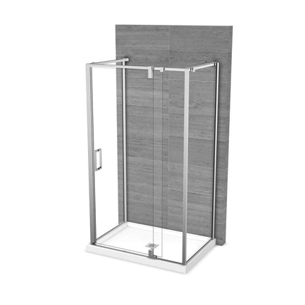 ModulR 48 x 32 x 78 in. 8mm Pivot Shower Door for Wall-mount Installation with Clear glass in Chrome - Plumbing Market