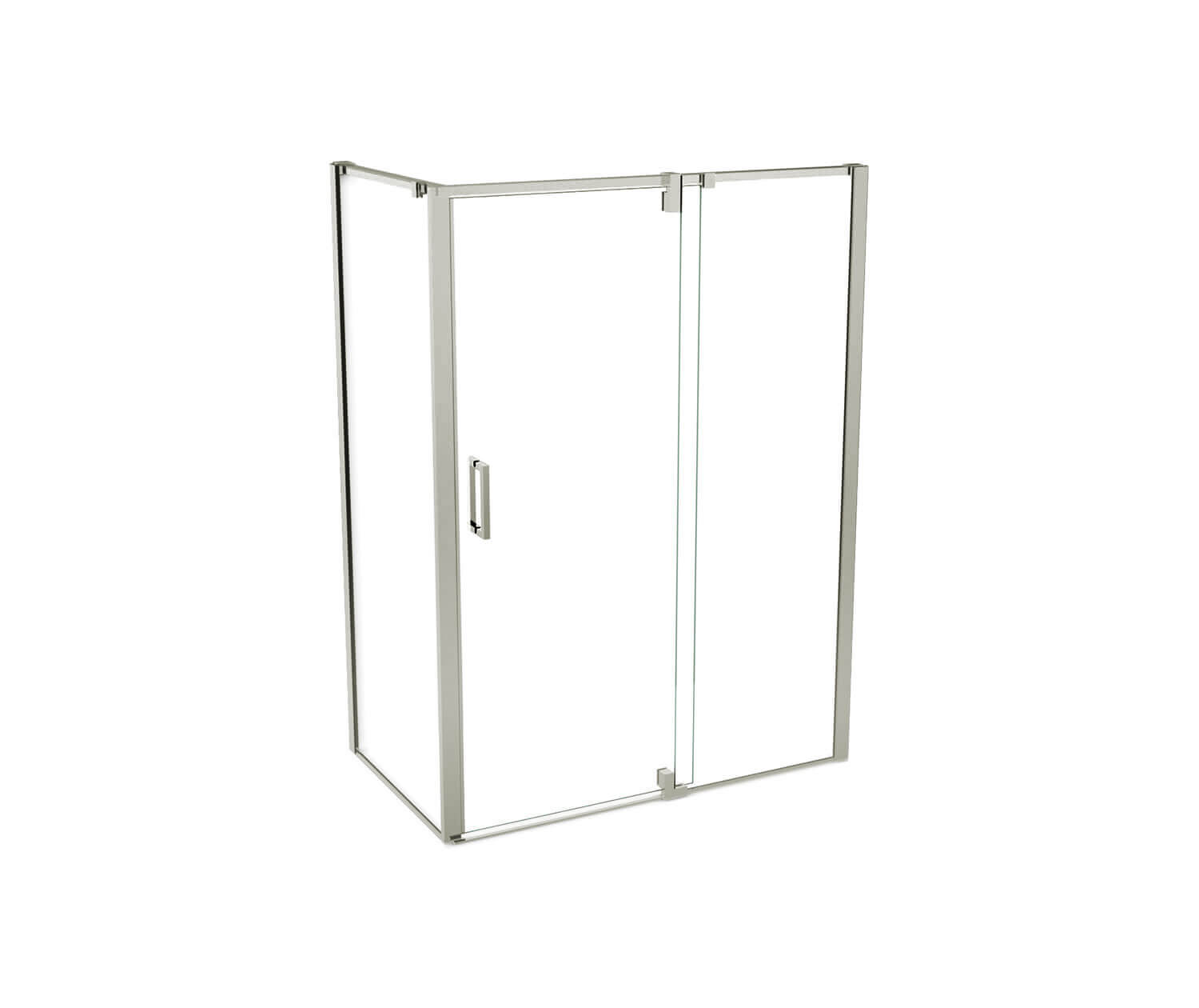 ModulR 60 x 36 x 78 in. 8mm Pivot Shower Door for Corner Installation with Clear glass in Brushed Nickel - Plumbing Market