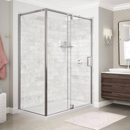 ModulR 60 x 32 x 78 in. 8mm Pivot Shower Door for Corner Installation with Clear glass in Chrome - Plumbing Market