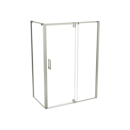 ModulR 60 x 32 x 78 in. 8mm Pivot Shower Door for Corner Installation with Clear glass in Brushed Nickel - Plumbing Market