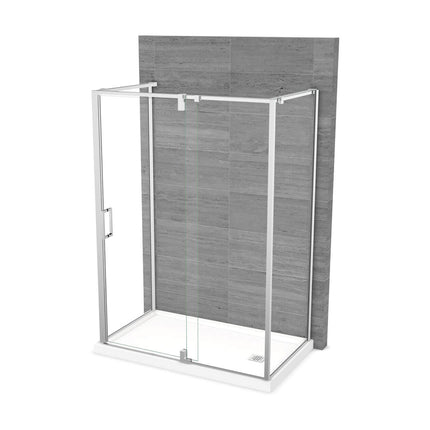 ModulR 60 x 36 x 78 in. 8mm Pivot Shower Door for Wall-mount Installation with Clear glass in Chrome - Plumbing Market