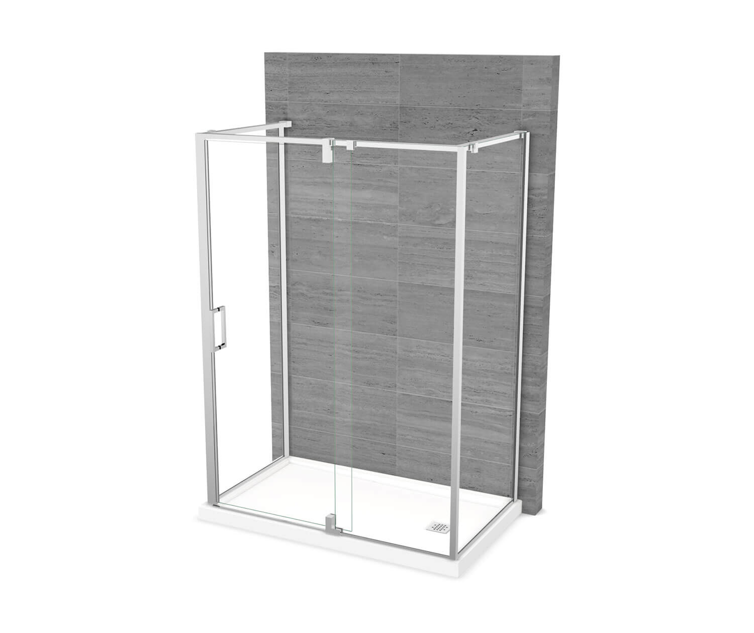 ModulR 60 x 36 x 78 in. 8mm Pivot Shower Door for Wall-mount Installation with Clear glass in Chrome - Plumbing Market
