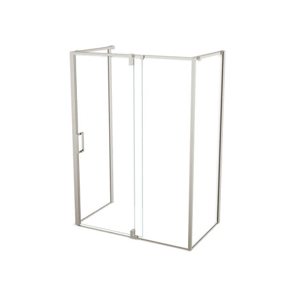 ModulR 60 x 36 x 78 in. 8mm Pivot Shower Door for Wall-mount Installation with Clear glass in Brushed Nickel - Plumbing Market