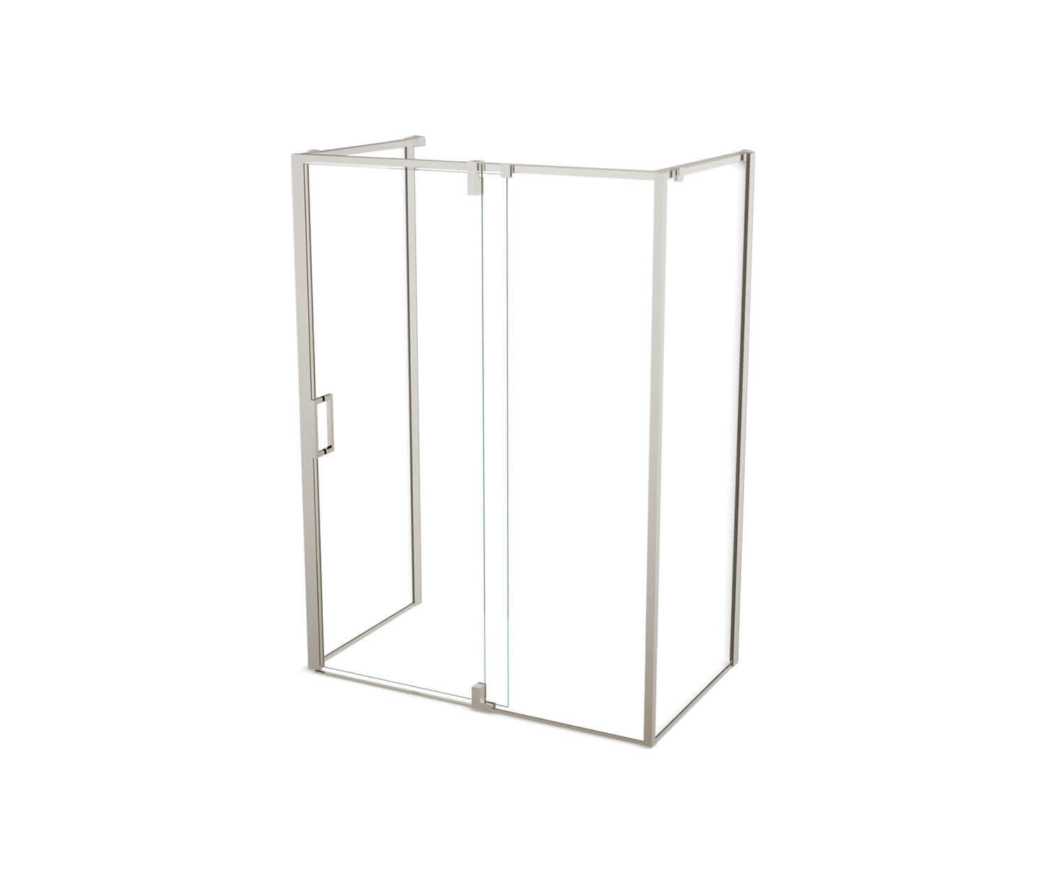 ModulR 60 x 36 x 78 in. 8mm Pivot Shower Door for Wall-mount Installation with Clear glass in Brushed Nickel - Plumbing Market