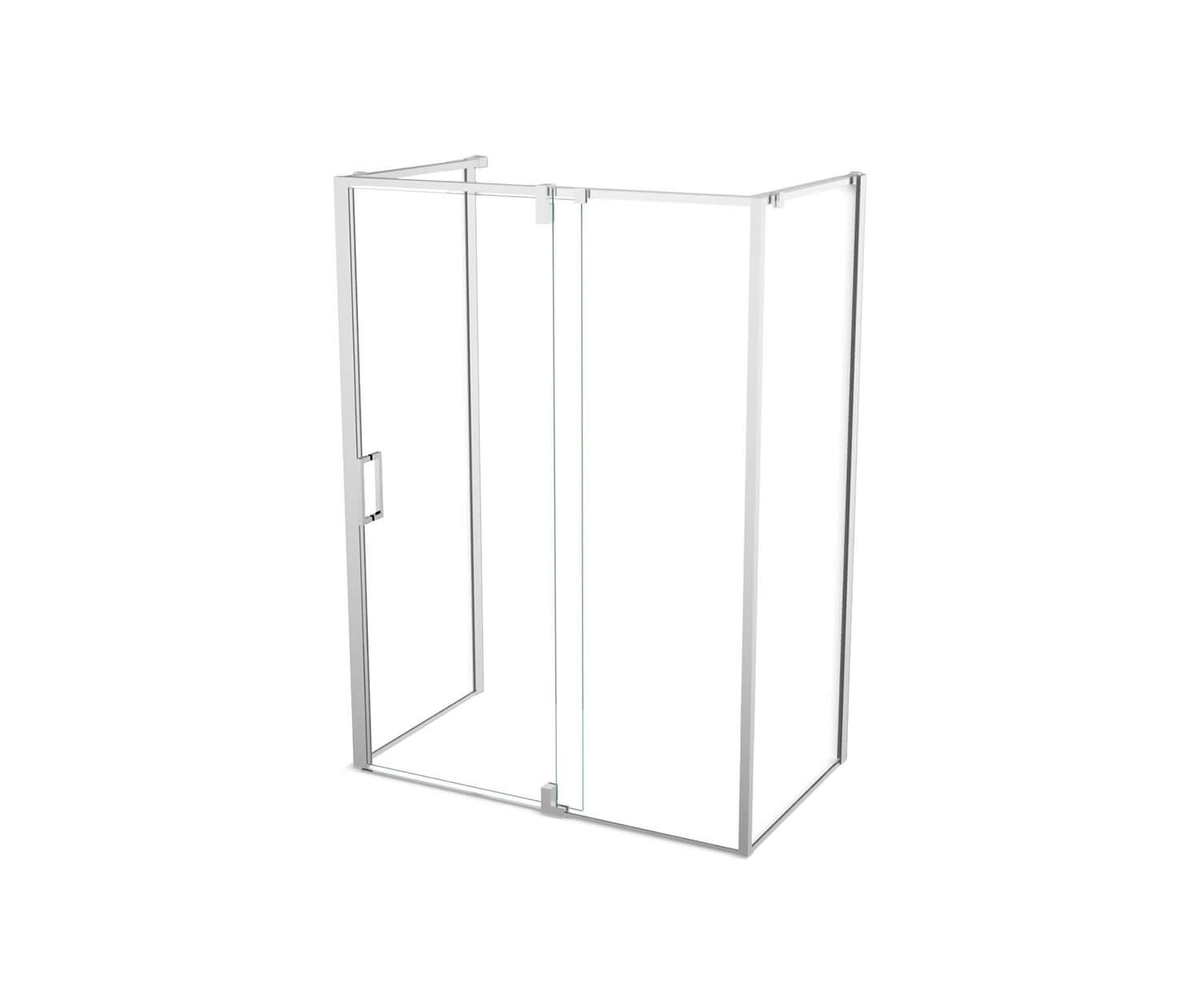 ModulR 60 x 32 x 78 in. 8mm Pivot Shower Door for Wall-mount Installation with Clear glass in Chrome - Plumbing Market
