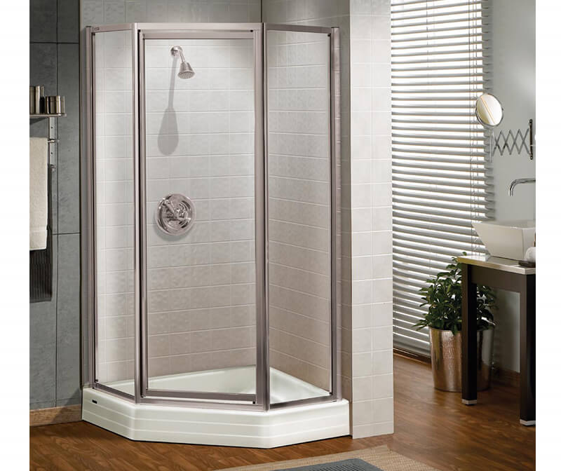Silhouette Neo-angle 36 x 36 x 70 in. Pivot Shower Door for Corner Installation with Clear glass in Chrome - Plumbing Market