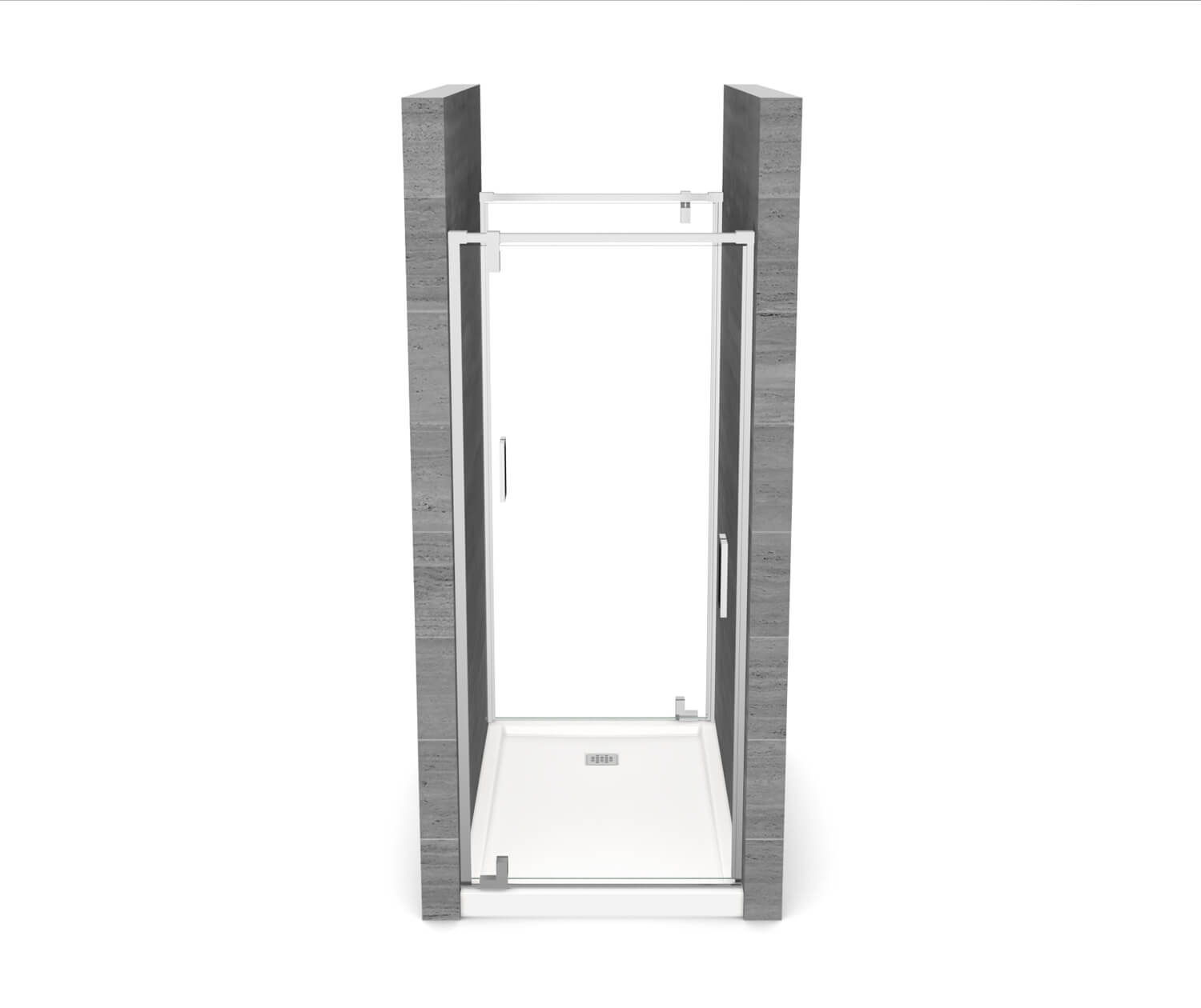 ModulR 2 36 x 78 in. 8mm Pivot Shower Door for Tunnel Installation with Clear glass in Chrome - Plumbing Market