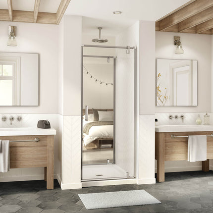 ModulR 2 36 x 78 in. 8mm Pivot Shower Door for Tunnel Installation with Clear glass in Brushed Nickel - Plumbing Market