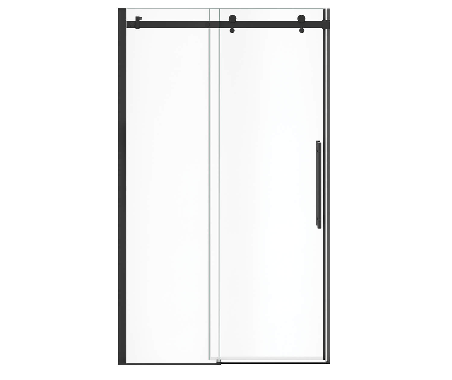 Vela 44 ½-47 x 78 ¾ in. 8mm Sliding Shower Door for Alcove Installation with Clear glass in Matte Black - Plumbing Market