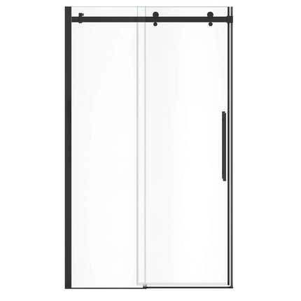 Vela 44 ½-47 x 78 ¾ in. 8mm Sliding Shower Door for Alcove Installation with Clear glass in Matte Black - Plumbing Market