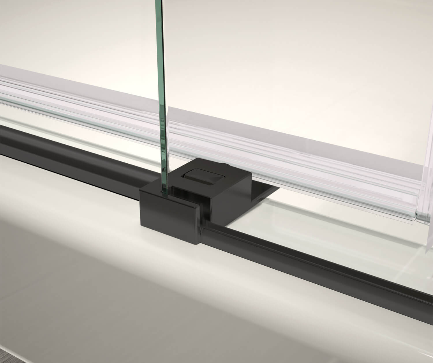 Vela 44 ½-47 x 78 ¾ in. 8mm Sliding Shower Door for Alcove Installation with Clear glass in Matte Black - Plumbing Market