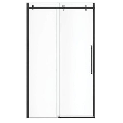 Vela 44 ½-47 x 78 ¾ in. 8mm Sliding Shower Door for Alcove Installation with Clear glass in Matte Black and Chrome - Plumbing Market