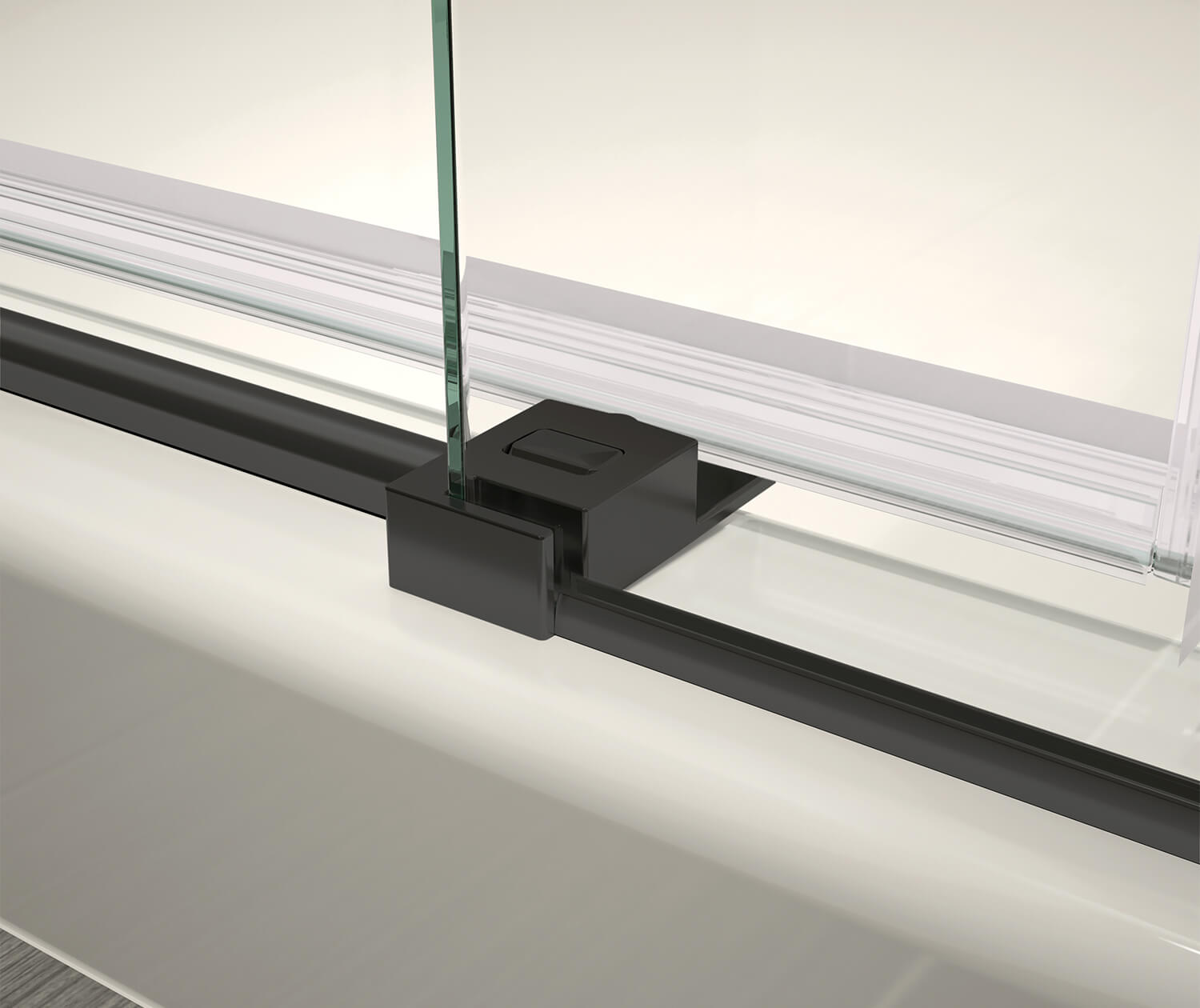Vela 44 ½-47 x 78 ¾ in. 8mm Sliding Shower Door with Towel Bar for Alcove Installation with Clear glass in Matte Black and Brushed Nickel - Plumbing Market