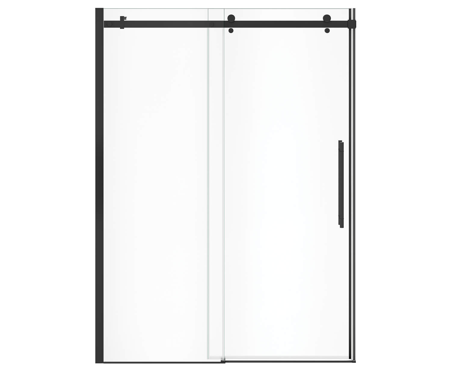 Vela 56 ½-59 x 78 ¾ in. 8mm Sliding Shower Door for Alcove Installation with Clear glass in Matte Black - Plumbing Market