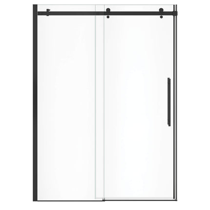 Vela 56 ½-59 x 78 ¾ in. 8mm Sliding Shower Door for Alcove Installation with Clear glass in Matte Black - Plumbing Market