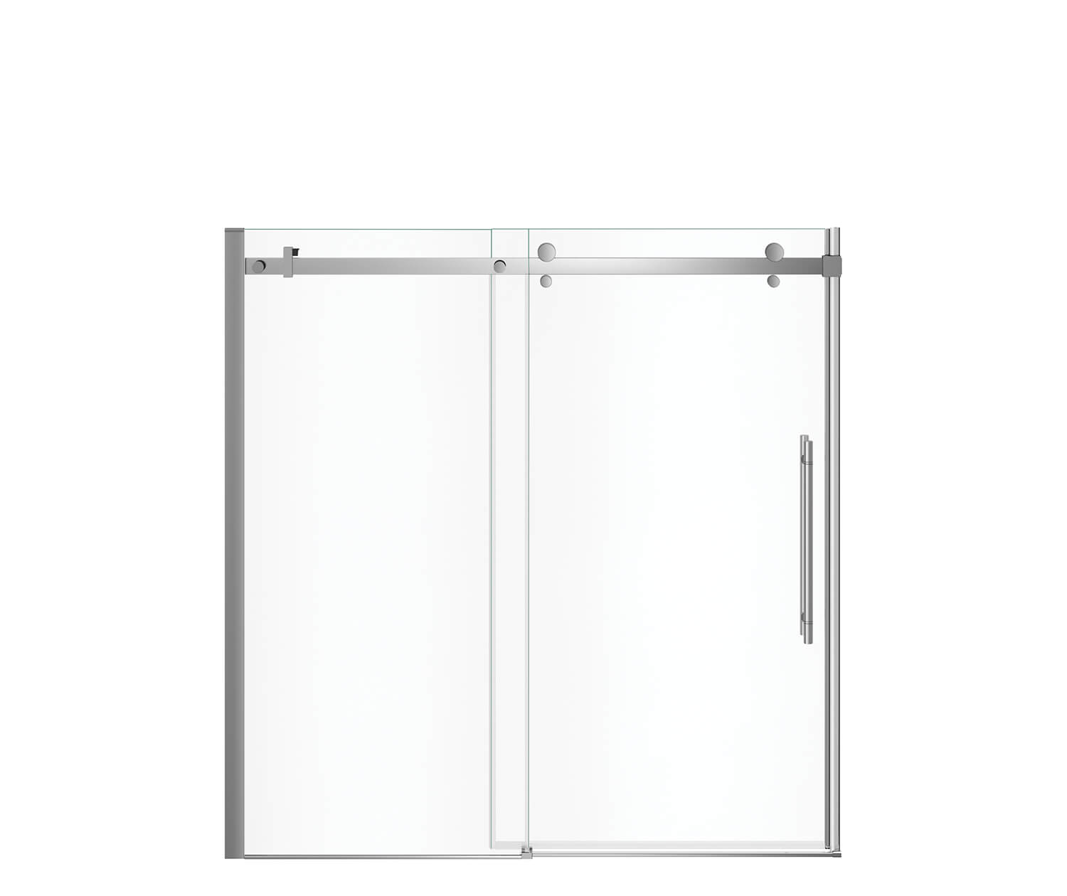 Vela 56 ½-59 x 59 in. 8 mm Sliding Tub Door for Alcove Installation with Clear glass in Chrome - Plumbing Market