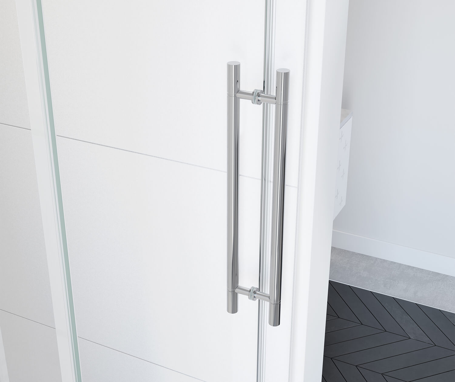 Vela 56 ½-59 x 59 in. 8 mm Sliding Tub Door for Alcove Installation with Clear glass in Chrome - Plumbing Market
