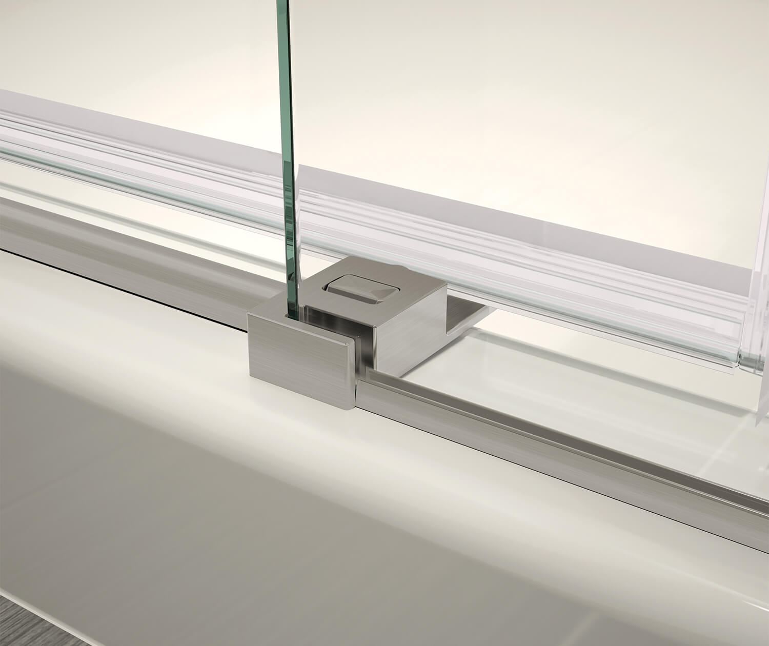 Vela 56 ½-59 x 59 in. 8 mm Sliding Tub Door for Alcove Installation with Clear glass in Brushed Nickel - Plumbing Market