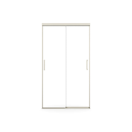 Incognito 74 39-42 x 74 in. 8mm Bypass Shower Door for Alcove Installation with Clear glass in Brushed Nickel - Plumbing Market